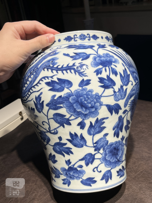 清道光 青花缠枝莲纹盖罐一对 - 图16